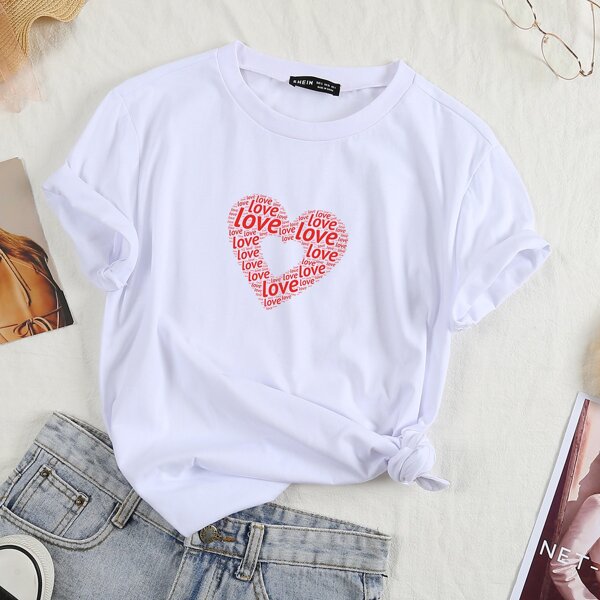 

Heart & Letter Graphic Tee, White