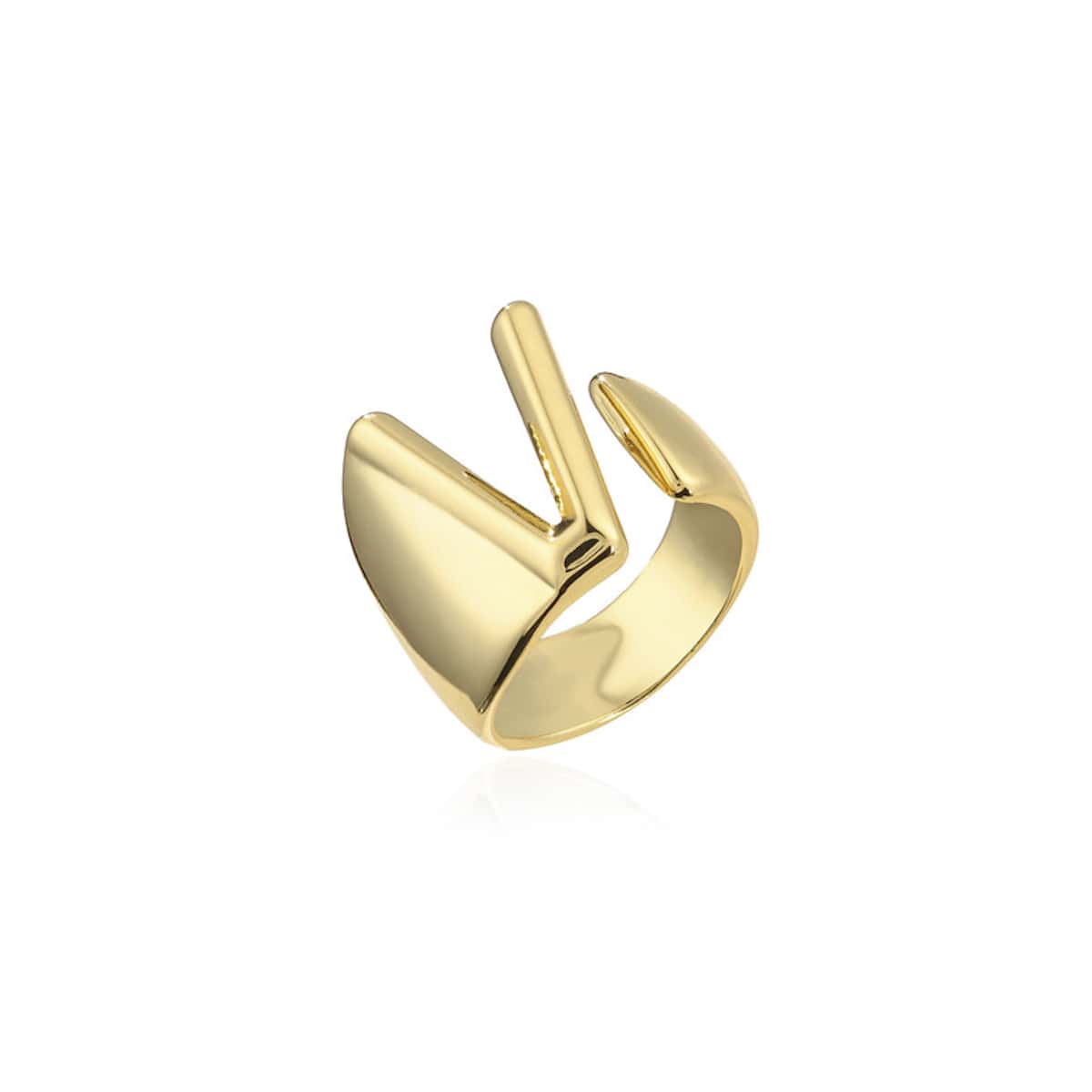 

Letter V Design Ring, Gold