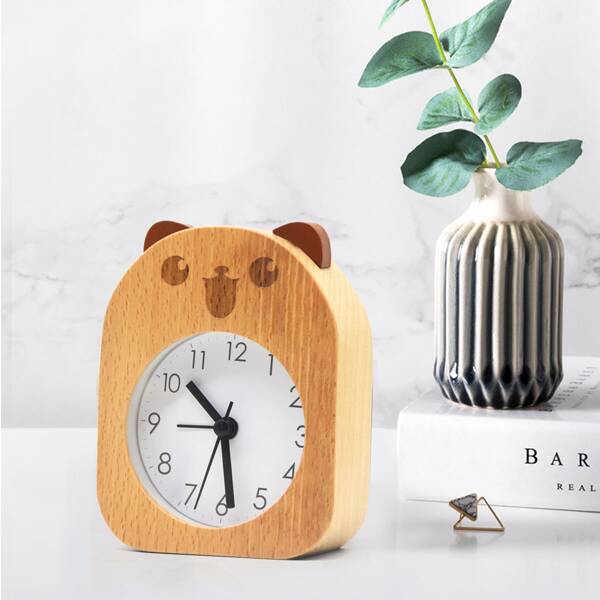 

1pc Cat Shaped Alarm Clock, Khaki