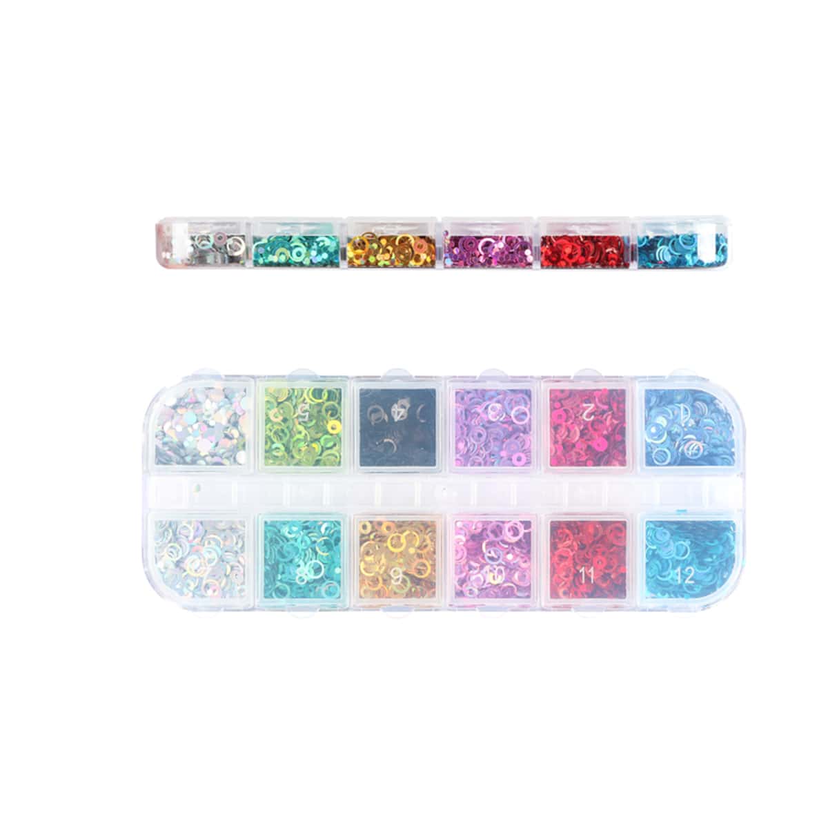 

1box Holographic Ring Nail Art Decoration, Multicolor