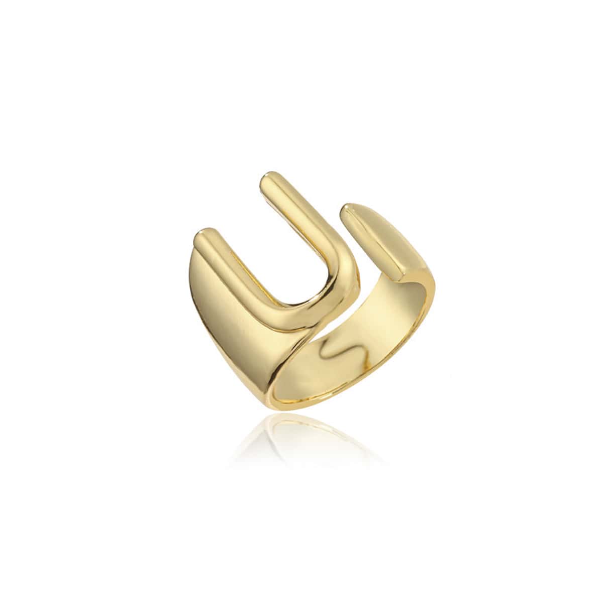 

Letter U Design Ring, Gold