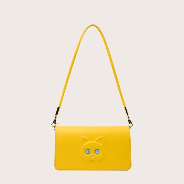 

Cartoon Cat Pattern Shoulder Bag, Yellow