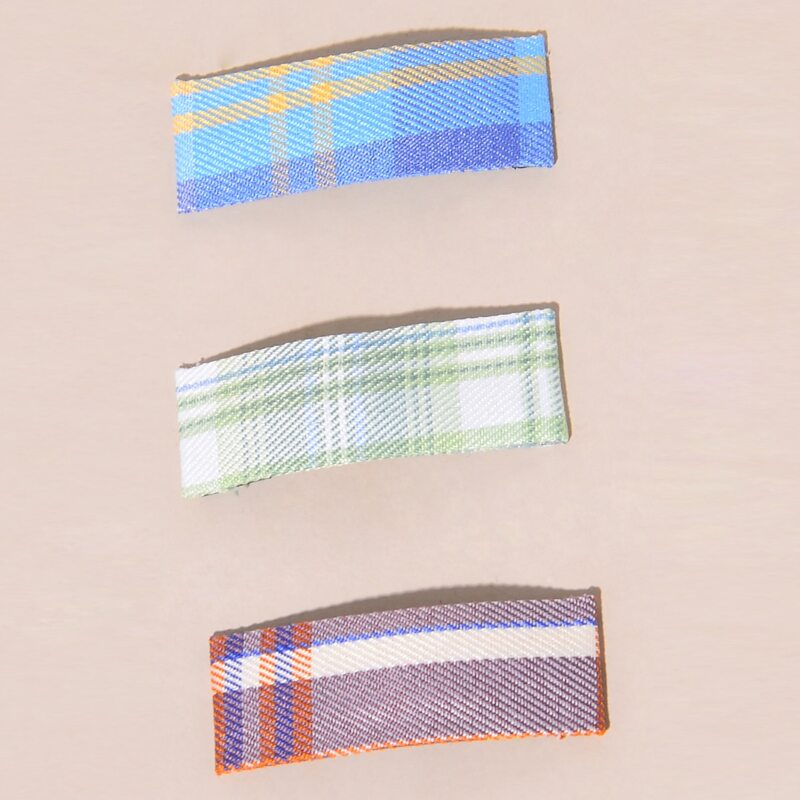 

3pcs Plaid Hair Clip, Multicolor