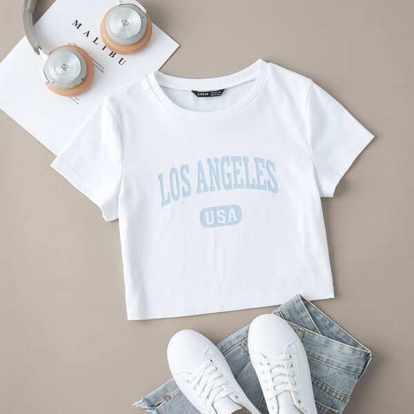 

Plus Letter Graphic Crop Tee, White