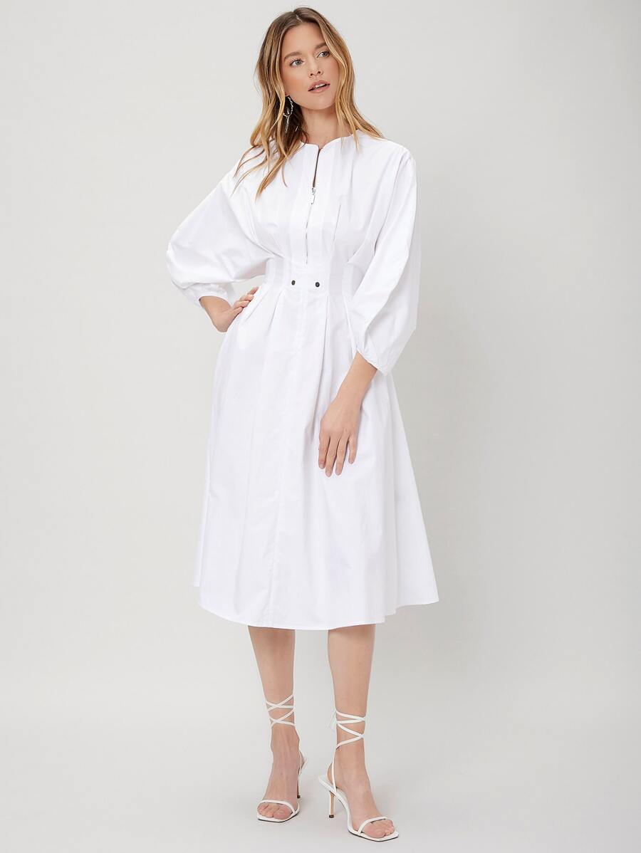 SHEIN 純棉氣球袖連衣裙