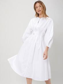 SHEIN 純棉氣球袖連衣裙