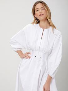 SHEIN 純棉氣球袖連衣裙