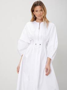 SHEIN 純棉氣球袖連衣裙