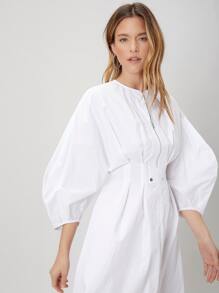 SHEIN 純棉氣球袖連衣裙