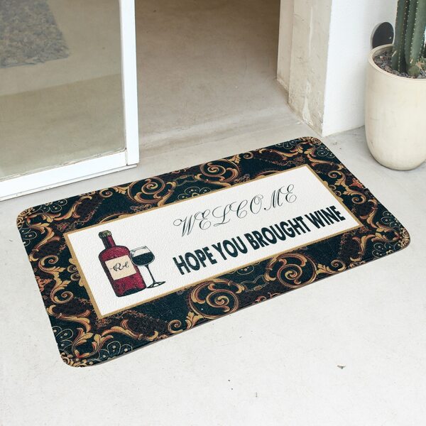 

Slogan Graphic Floor Mat, Multicolor