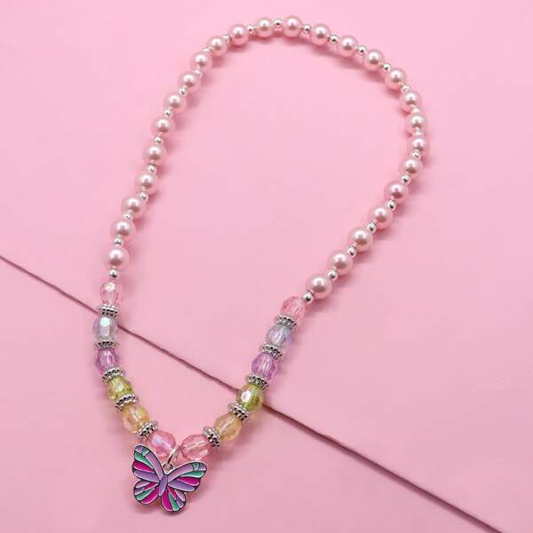 

Toddler Girls Butterfly Charm Necklace, Multicolor