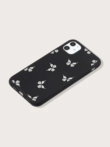 Butterfly Print Phone Case - Black - View 2