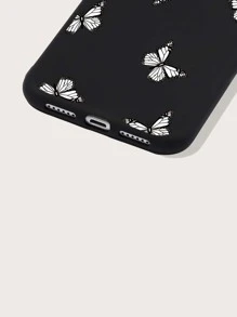 Butterfly Print Phone Case - Black - View 3