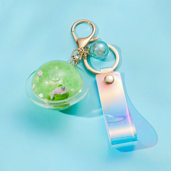 

Holographic Strap Keychain, Green