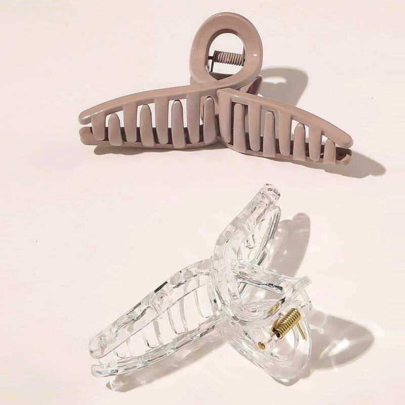 

2pcs Clear Hair Claw, Multicolor