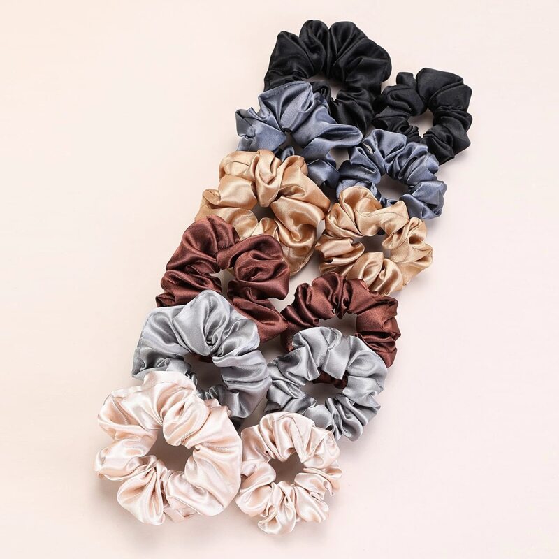 

12pcs Solid Scrunchie, Multicolor