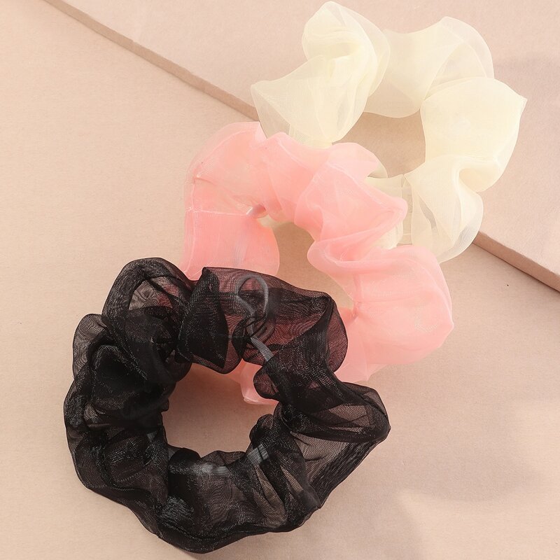 

3pcs Solid Scrunchie, Multicolor