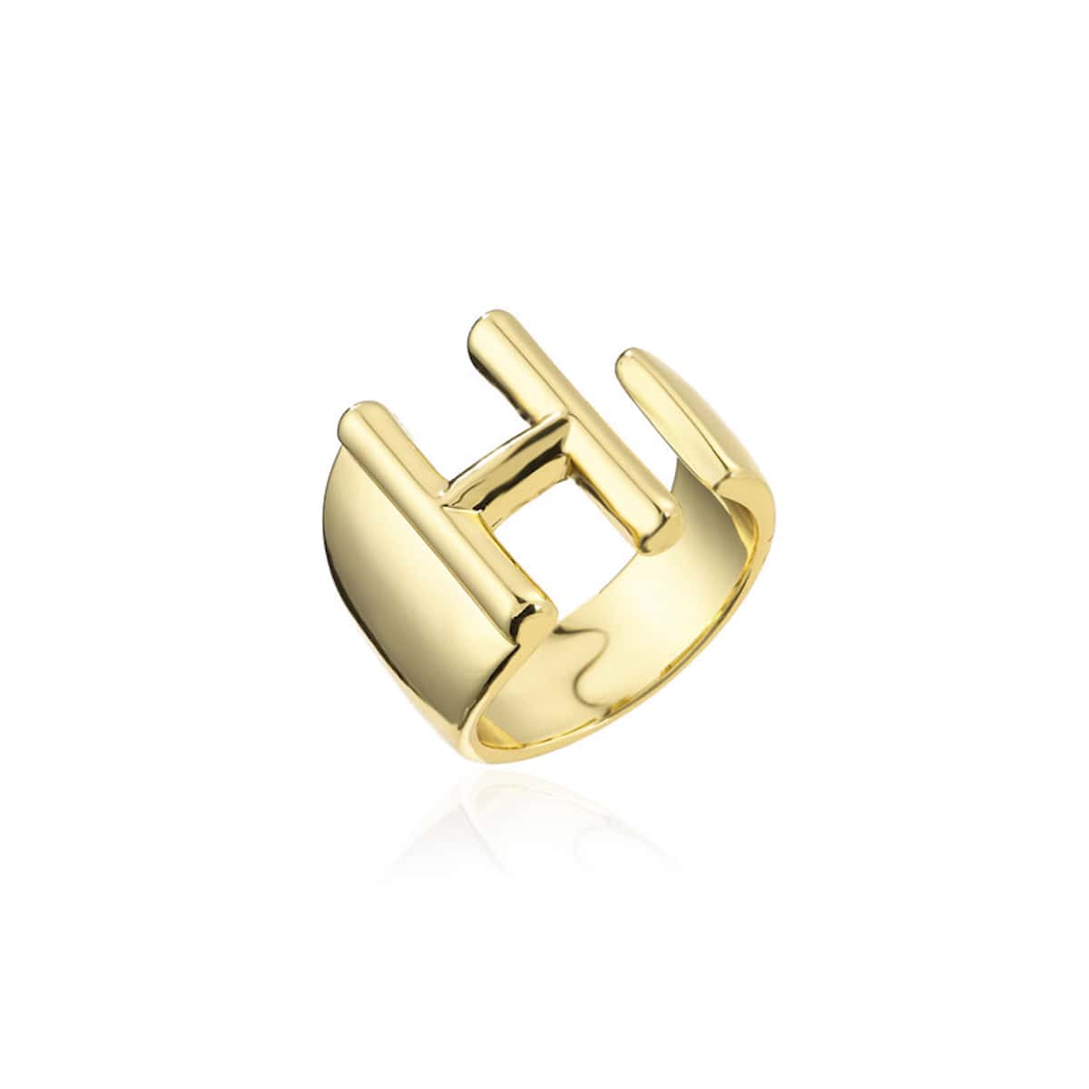 

Letter H Design Ring, Gold