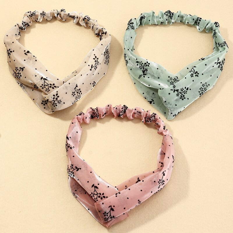 

3pcs Floral Hair Band, Multicolor