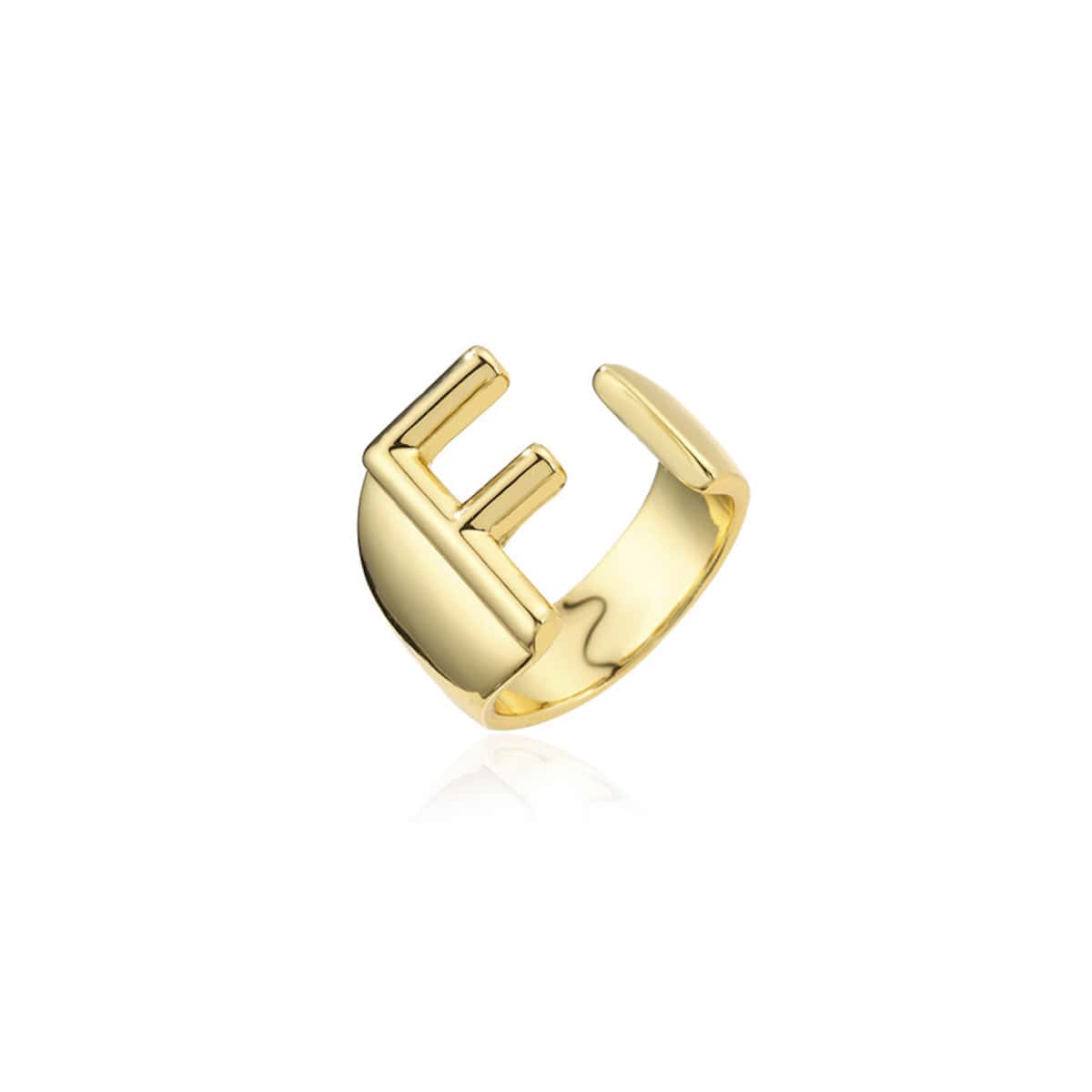 

Letter F Design Ring, Gold