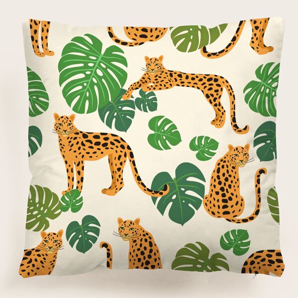 

Leopard Print Cushion Cover Without Filler, Multicolor