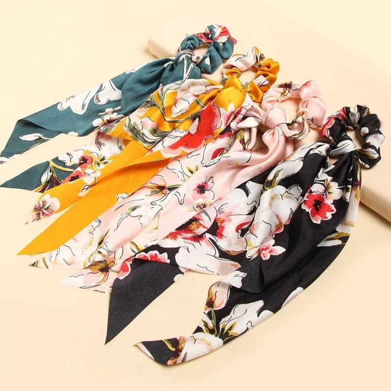 

1pc Random Floral Scrunchie Scarf, Multicolor