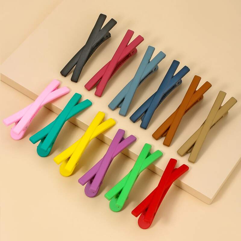 

12pcs Criss Cross Hair Clip, Multicolor