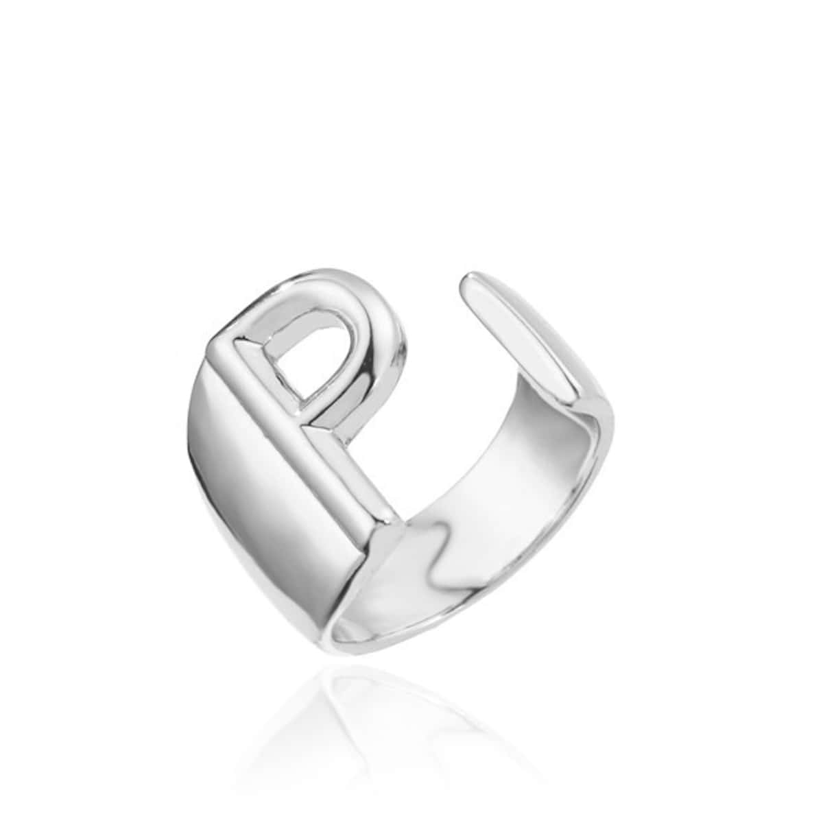 

Letter P Design Ring, Silver