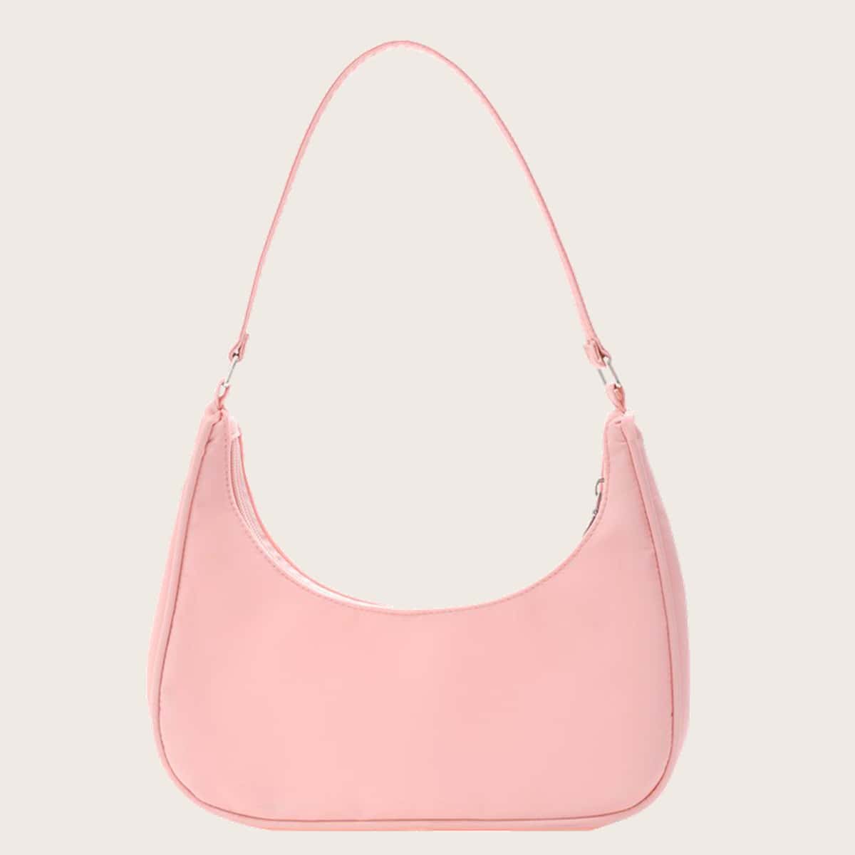 

Solid Baguette Bag, Baby pink
