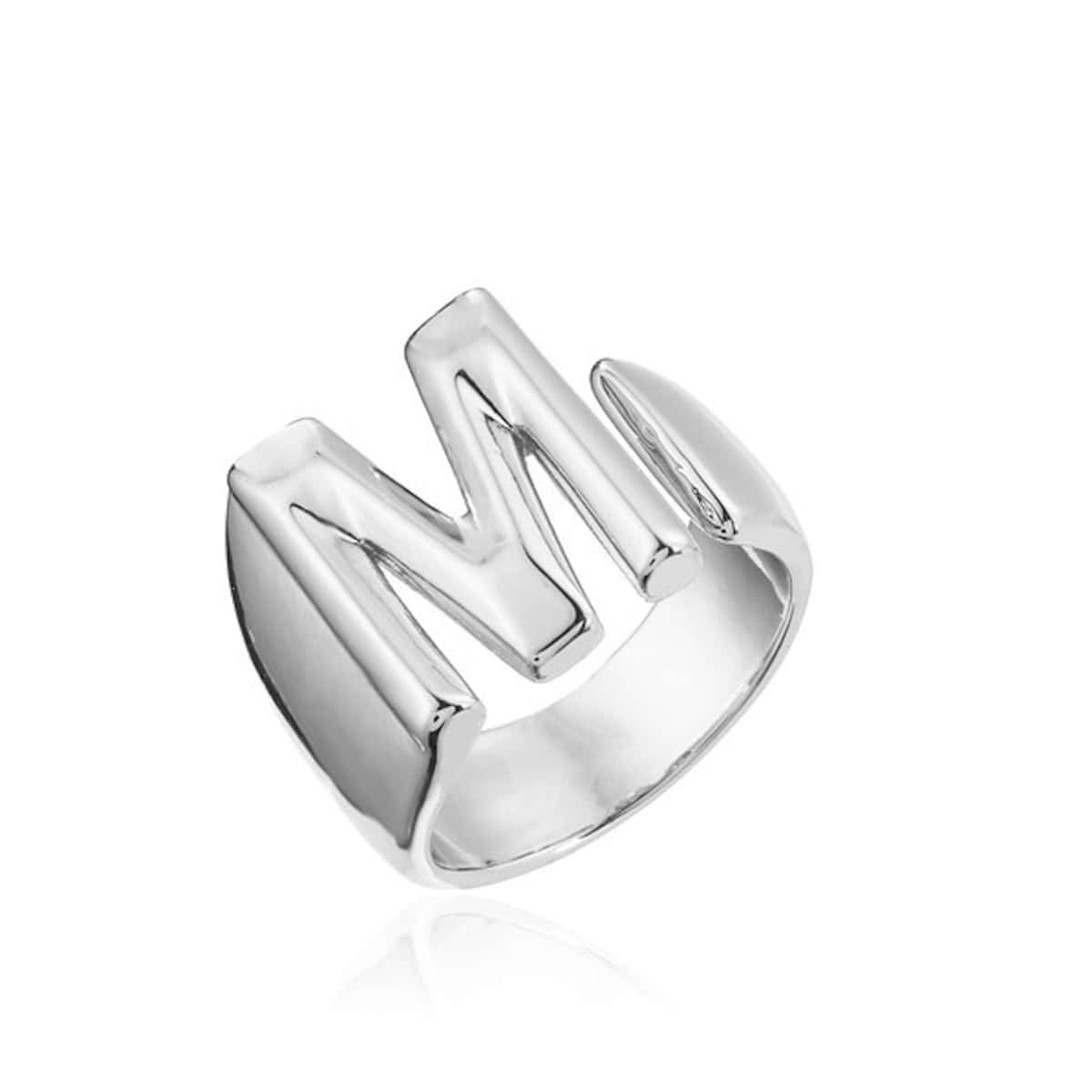 

Letter M Design Ring, Silver