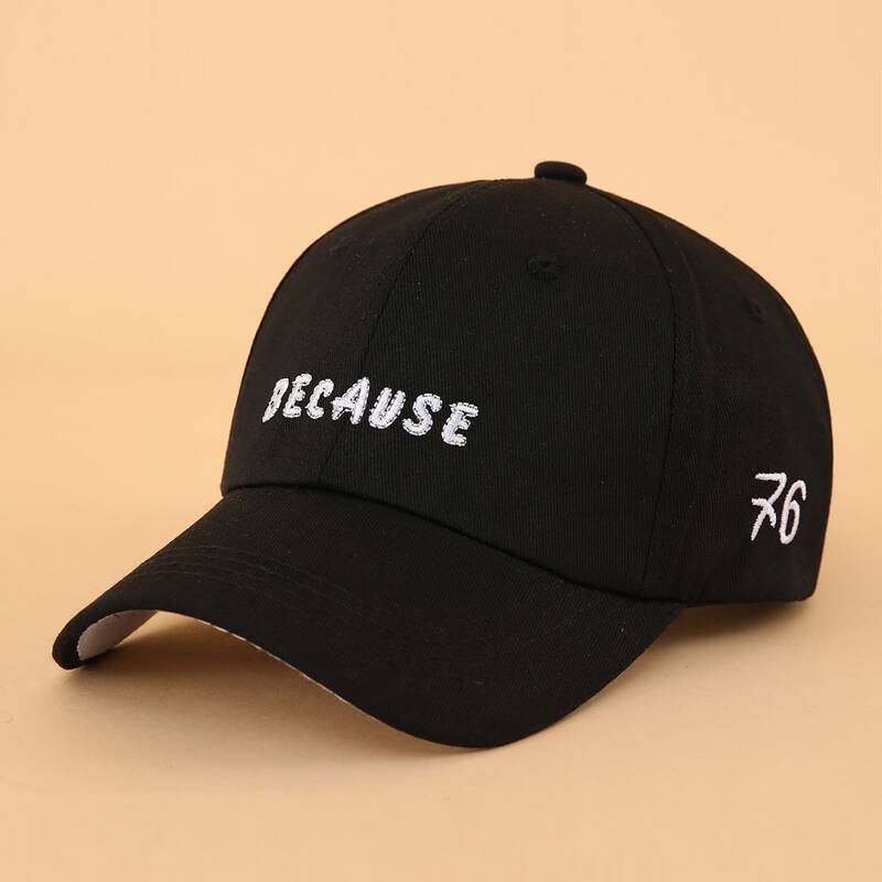 

Letter Embroidery Baseball Cap, Black