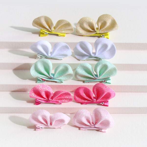 

10pcs Toddler Girls Bow Knot Hair Clip, Multicolor