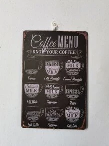 咖啡圖案無框畫 - 黑色 - 查看 3