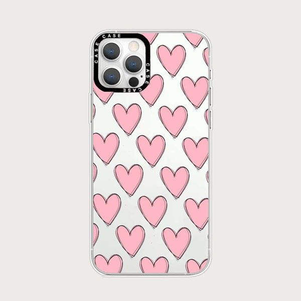 

Heart Print Phone Case, Multicolor