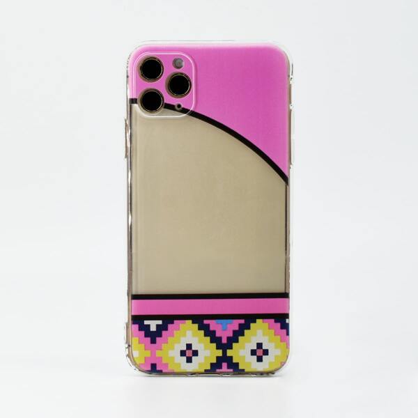

Geometric Pattern Clear Phone Case, Multicolor