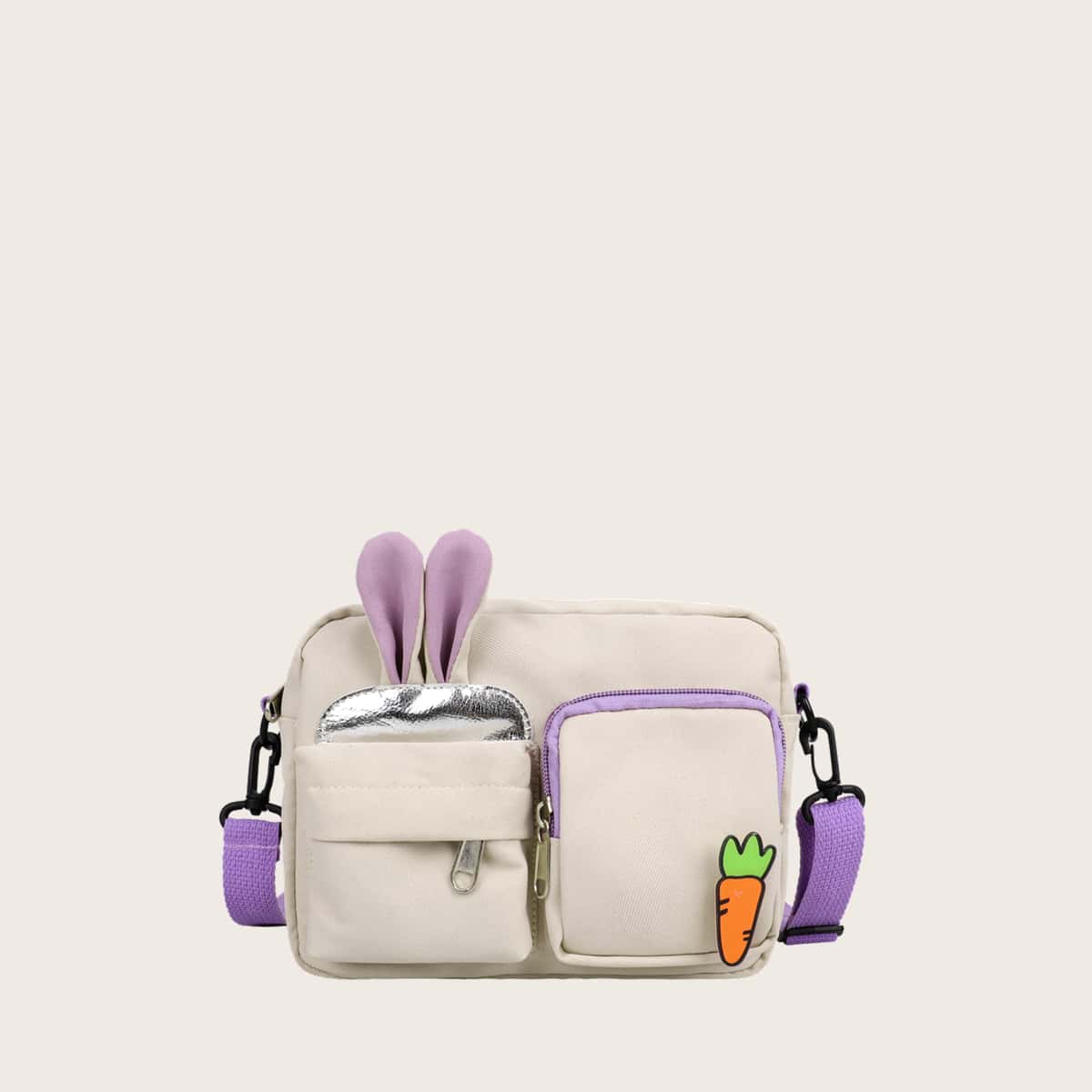 

Pocket Front Crossbody Bag, White