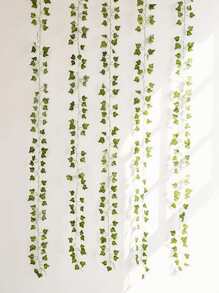 1 套人造植物绿色常春藤叶花环壁挂藤蔓家居花园装饰婚礼派对 DIY 假花环叶子、假植物、秋季装饰、房间、书桌、花园装饰、房间装饰用品圣诞节节日礼物