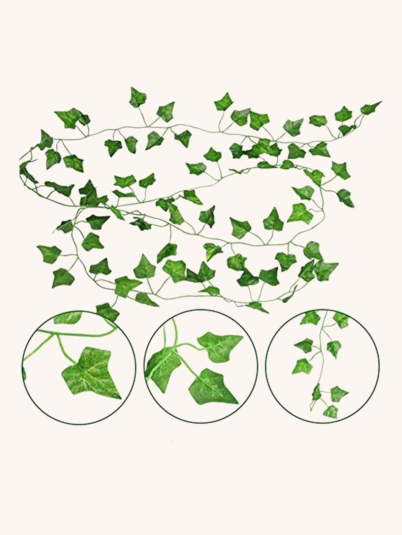 1set Artificial Plant Green Ivy Leaf Garland Wall Hanging Vine Home