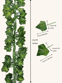 1 套人造植物绿色常春藤叶花环壁挂藤蔓家居花园装饰婚礼派对 DIY 假花环叶子、假植物、秋季装饰、房间、书桌、花园装饰、房间装饰用品圣诞节节日礼物