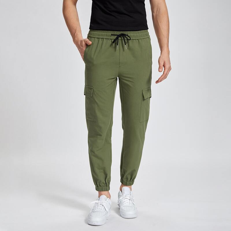 

Guys Drawstring Waist Pocket Cargo Pants, Army green