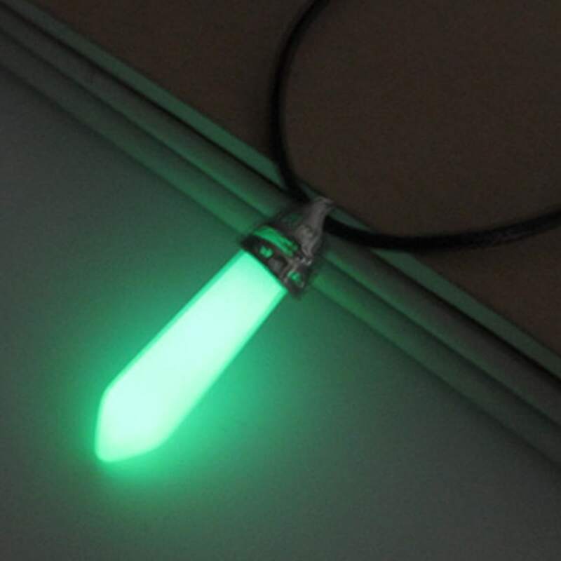 

Guys Luminous Crystal Necklace, Mint green