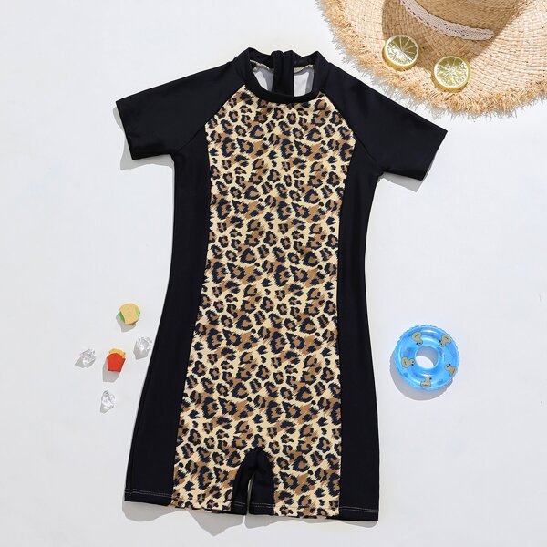 

Boys Leopard One Piece Swimsuit, Multicolor