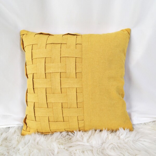 

Solid Color Braid Cushion Cover Without Filler, Yellow