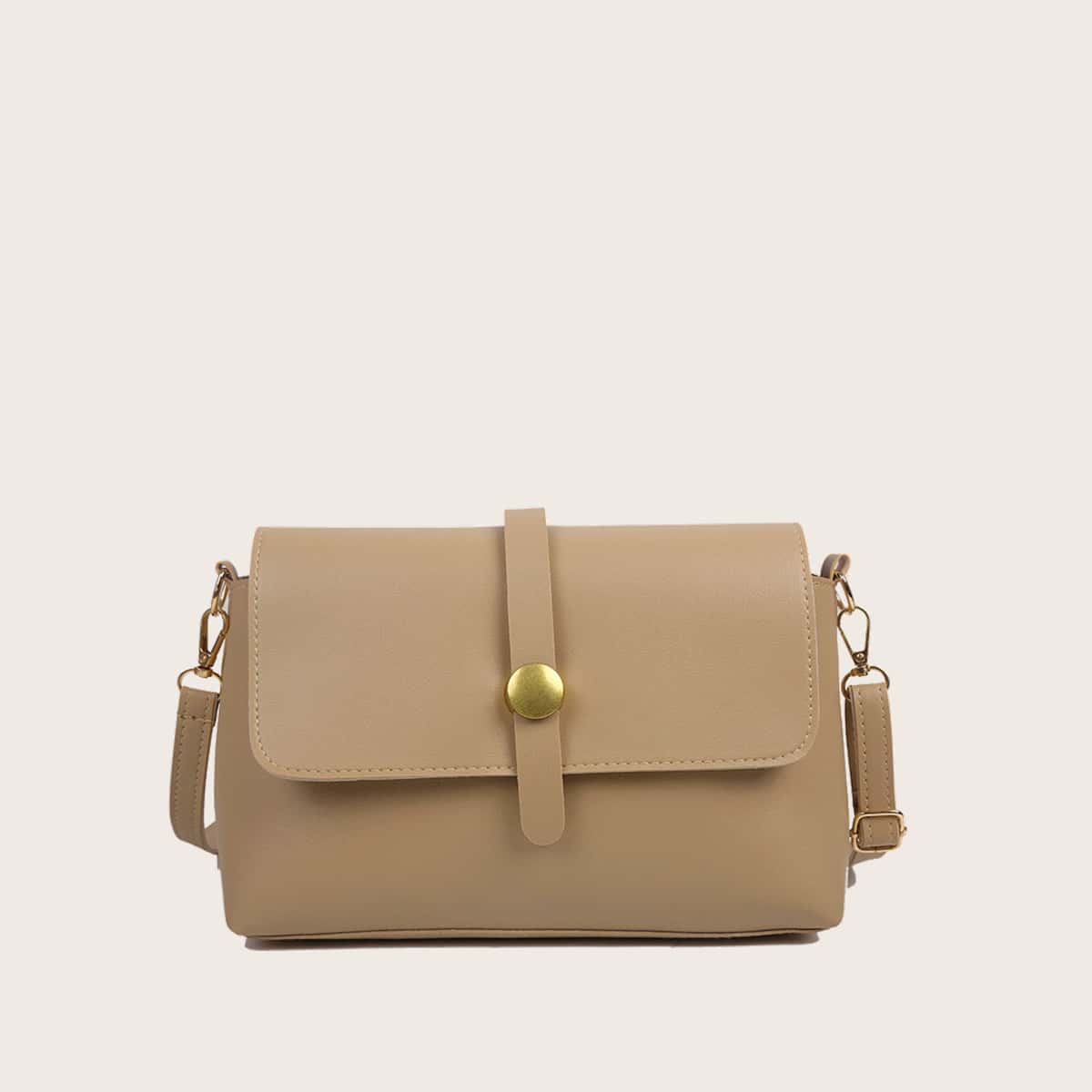 

Solid Flap Crossbody Bag, Khaki