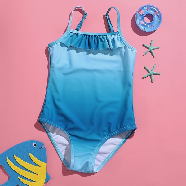 

Toddler Girls Ombre Ruffle One Piece Swimsuit, Blue