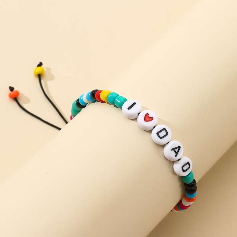 

Letter Beaded Bracelet, Multicolor