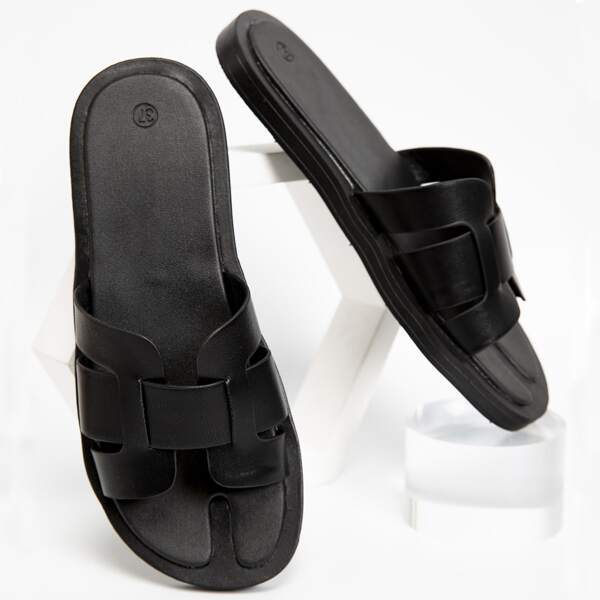 

Minimalist Cut Out Slides, Black