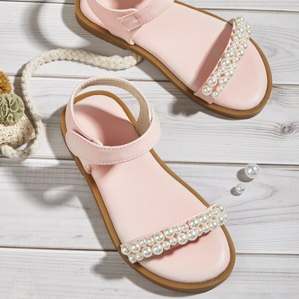 

Toddler Girls Faux Pearl Decor Sandals, Pink