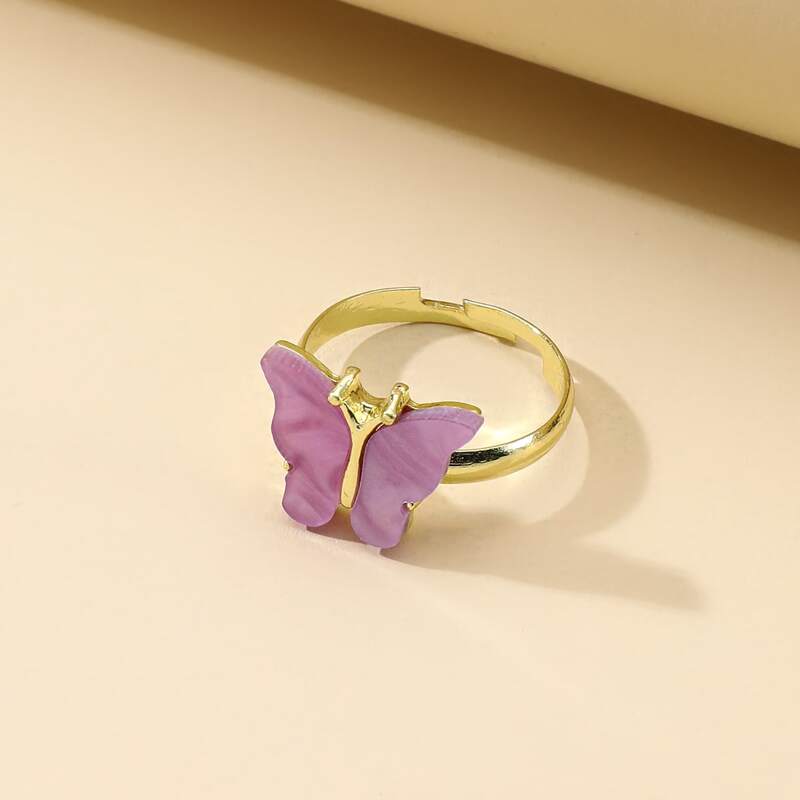 

5pcs Butterfly Design Ring, Multicolor