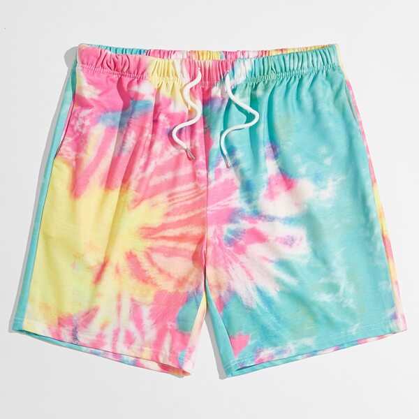 

Men Tie Dye Drawstring Waist Shorts, Multicolor